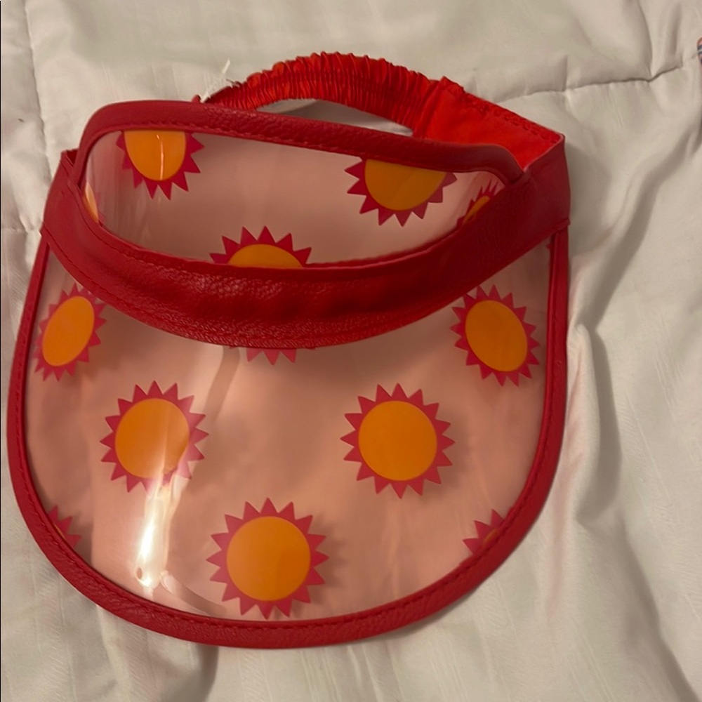 Kids Red Sun Visor with Sun Pattern